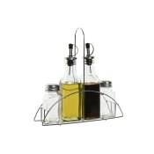 Kryddset Home ESPRIT Transparent Metall Glas 300 ml 22,5 x 6 x 2