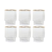 Glasset Home ESPRIT Transparent Gyllene Glas 320 ml (6 antal)