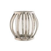 Ljusstakar Home ESPRIT Silvrig Glas Stl 14 x 14 x 14 cm