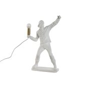 Bordslampa Home ESPRIT Vit Gyllene Harts 220 V 32 x 13 x 52 cm