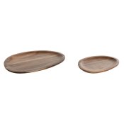 Tallriksset Home ESPRIT Naturell Akaciatr 26 x 18 x 1,6 cm