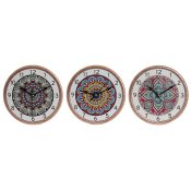 bordsklocka Home ESPRIT Multicolour Mandala Mosaik (3 antal)