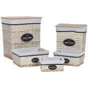 Tvttkorg Home ESPRIT Vit Brun Svart Gr Naturell vide Shabby Ch