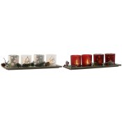 Jul-ljusstake Home ESPRIT Vit Rd 40 X 9 X 13,5 cm (5 Delar) (2