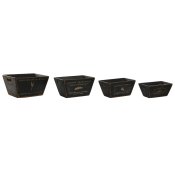 Frvaringsldor Home ESPRIT Svart Grantr 34 x 26 x 18 cm 4 Dela