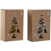 Julgranskulor Home ESPRIT Gyllene Silvrig PVC 20 x 10 x 30 cm (2