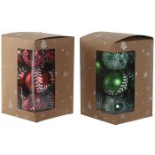 Julgranskulor Home ESPRIT Rd Grn PVC 16 x 16 x 24 cm (2 antal)