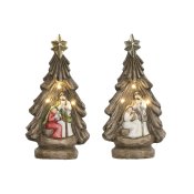 Julkrubba-set Home ESPRIT Grn Gr Magnesium 23 x 13,5 x 45 cm (