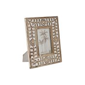 Fotoram Home ESPRIT Vit Naturell Glas Mangotr Blomster Indier 2