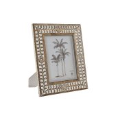 Fotoram Home ESPRIT Vit Naturell Glas Mangotr Blomster Indier 3