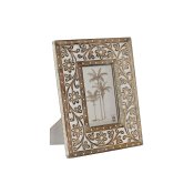 Fotoram Home ESPRIT Vit Naturell Glas Mangotr Indier 21 x 2 x 2
