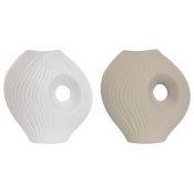 Vas Home ESPRIT Vit Beige Stengods 33 x 15 x 34 cm (2 antal)