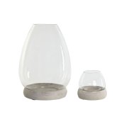 Ljusstakar Home ESPRIT Vit Naturell Glas Mangotr 30 x 30 x 40 c
