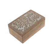 Smyckeskrin Home ESPRIT Vit Naturell Mangotr (2 Delar)
