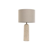 Bordslampa Home ESPRIT Beige linne Marmor 35 x 35 x 66 cm