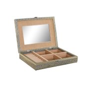 Smyckeskrin Home ESPRIT Vit Champagne Tr Aluminium 27,5 x 20 x