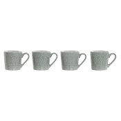 Set med 4 muggar Home ESPRIT Grn Stengods 360 ml 9,5 x 13 x 9,2