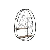 Bokhylla Home ESPRIT Svart Naturell Metall Tr MDF 53 x 12,2 x 7
