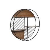 Bokhylla Home ESPRIT Svart Naturell Metall Tr MDF 60 x 12 x 60