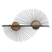 Bokhylla Home ESPRIT Svart Naturell Metall Tr MDF 70 x 12 x 51