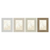 Fotoram Home ESPRIT Vit Beige Glas polystyren Scandi 19 x 2 x 24