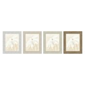 Fotoram Home ESPRIT Vit Beige Glas polystyren Marmor Skandinavis