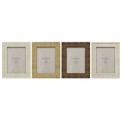 Fotoram Home ESPRIT Beige Naturell Glas polystyren Scandi 18,5 x