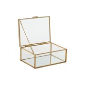 Smyckeskrin Home ESPRIT Gyllene Metall Glas 14 X 10,3 X 5,8 cm