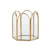 Smyckeskrin Home ESPRIT Gyllene Metall Glas 9,2 X 8,2 X 9,5 cm