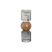 Ljusstakar Home ESPRIT Gul Gr Glas 7 x 7 x 20 cm