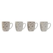 Set med 4 muggar Home ESPRIT Brun Beige Virgok 340 ml