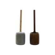 Toalettborste Home ESPRIT Brun Gr Polyetylen Stengods 11 x 11 x