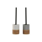 Toalettborste Home ESPRIT Vit Gr Naturell Harts 9,5 x 9,5 x 37