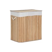 Tvttkorg Home ESPRIT Vit Naturell Bambu 140 L 60 x 40 x 60 cm