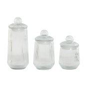 Uppsttning med 3 Burkar Home ESPRIT Transparent Silikon Glas 1,