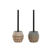 Toalettborste Home ESPRIT Svart Gr Krm Fibrer Dolomite 11 x 11