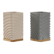 Tandborsthllare Home ESPRIT Gr Krm Bambu Dolomite 7 x 7 x 12