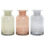 Vas Home ESPRIT Bl Grn Ambra Glas 14,5 x 14,5 x 26,5 cm (3 ant