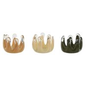 Ljusstakar Home ESPRIT Grn Krm Persika Glas 12,5 x 12,5 x 9,5
