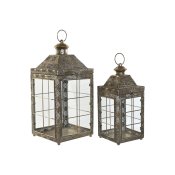 Gatlykta Home ESPRIT Gyllene Metall Glas Arab 26 x 26 x 53 cm (2