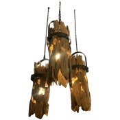 Taklampa Home ESPRIT Jrn teaktr 160 x 30 x 40 cm