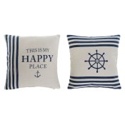 Kudde Home ESPRIT Vit Marinbl 45 x 10 x 45 cm (2 antal)