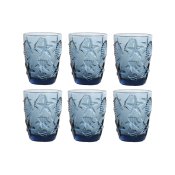 Glasset Home ESPRIT Bl Glas Medelhavs Med relief 290 ml (6 anta