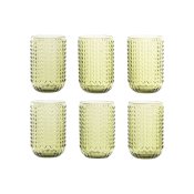 Glasset Home ESPRIT Grn Glas Med relief 420 ml (6 antal)