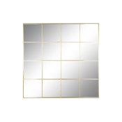Vggspegel Home ESPRIT Gyllene Fnster 122 x 1 x 122 cm