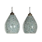 Taklampa Home ESPRIT Grn Himmelsbl Metall Glas 25 W 23 x 23 x