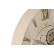 Vggklocka Home ESPRIT Beige Gyllene Glas Jrn 60 x 8 x 60 cm
