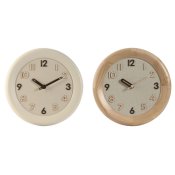 Vggklocka Home ESPRIT Beige Naturell Tr 30 x 5 x 30 cm (2 anta