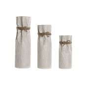 Set med 3 Vasar Home ESPRIT Beige Metall Snre 17 x 17 x 54 cm (