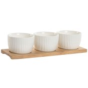 Tilltuggsset Home ESPRIT Vit Naturell Urban 28 x 9,6 x 6,2 cm 3